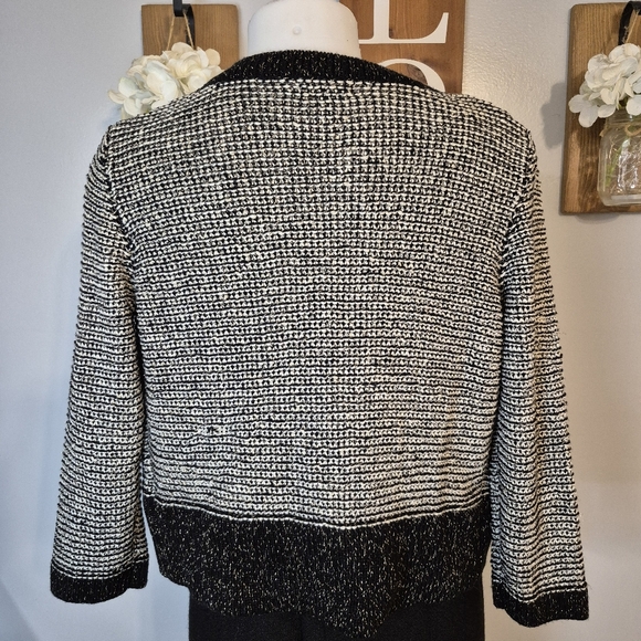 Apt. 9 Metallic Open Front Knit Cardigan Sweater Jacket - Picture 3 of 8